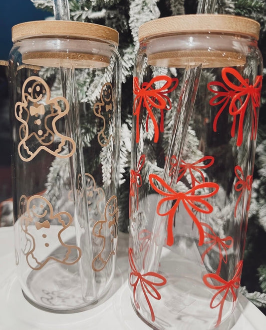 Honey & Hal Original- Holiday Glass Can Cup